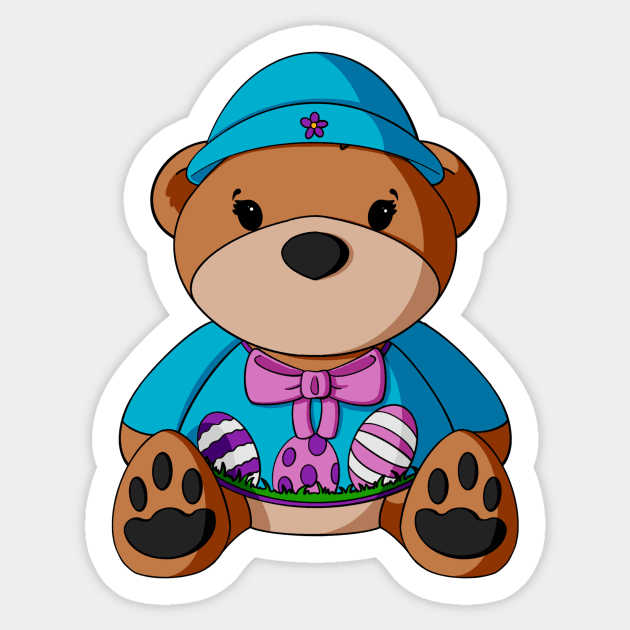 Easter Sweater Teddy Bear Sticker by Alisha Ober Designs